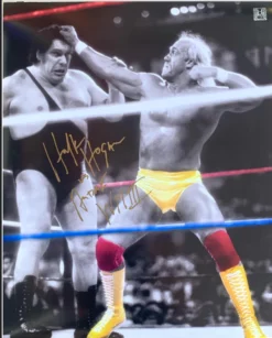 Hogan's Beach Shop AUTOGRAPHED POSTERS Hulk & Andre Black & White Signed Poster 16X20