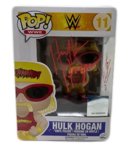 Hogan's Beach Shop Hulk Hogan Signed Funko Pop! WWE Action Figure Hulkamania! RED