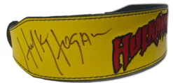 Hogan's Beach Shop Yellow Hulkamania Signed Weight Belt 7 Hogan's Beach Shop Yellow Hulkamania Signed Weight Belt