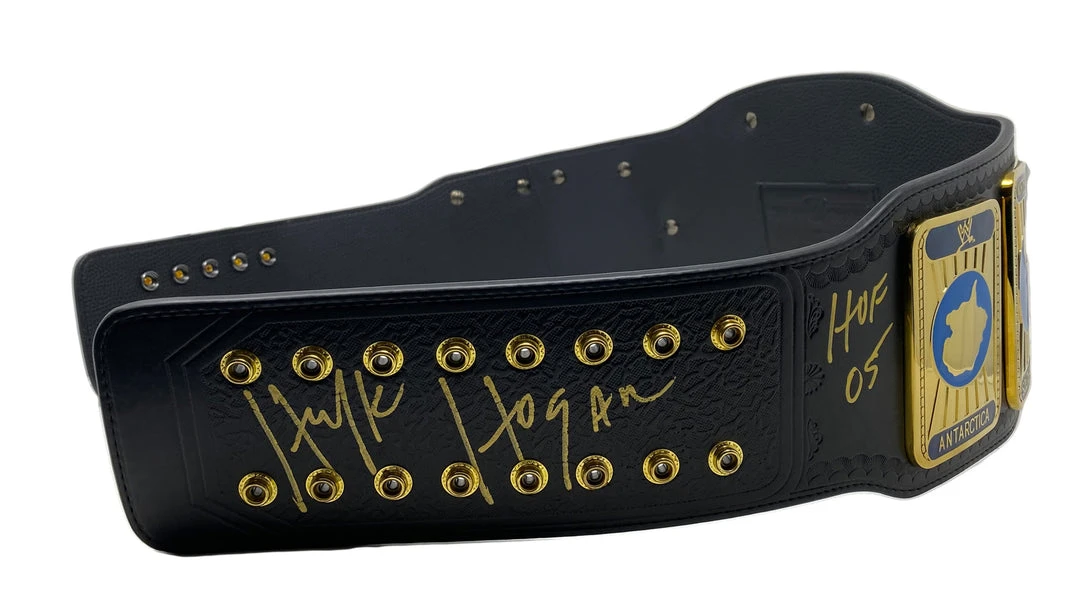 Hogan's Beach Shop AUTOGRAPHED TITLE BELTS WWE Black Intercontinental Championship Replica Title Belt 5 Hogan's Beach Shop AUTOGRAPHED TITLE BELTS WWE Black Intercontinental Championship Replica Title Belt