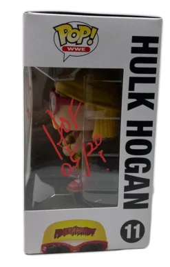Hogan's Beach Shop Hulk Hogan Signed Funko Pop! WWE Action Figure Hulkamania! RED