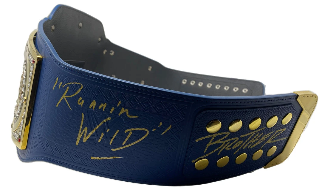 Hogan's Beach Shop AUTOGRAPHED TITLE BELTS Universal Championship Blue Replica Title Signed 4 Hogan's Beach Shop AUTOGRAPHED TITLE BELTS Universal Championship Blue Replica Title Signed