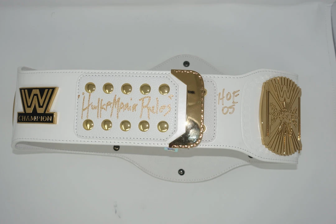 Hogan's Beach Shop Signed WWE White Winged Eagle Replica Belt 4 Hogan's Beach Shop Signed WWE White Winged Eagle Replica Belt