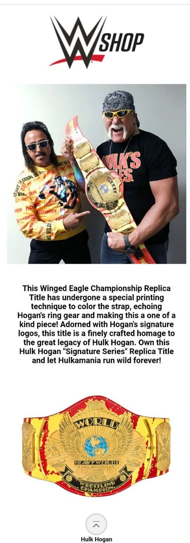 Hogan's Beach Shop BELTS Hulk Hogan "Hulkamania" Signature Series Championship Replica Title 7 Hogan's Beach Shop BELTS Hulk Hogan "Hulkamania" Signature Series Championship Replica Title