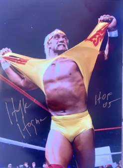 Hogan's Beach Shop Hulk Hogan Ripping Shirt Signed 18x24 AUTOGRAPHED POSTERS