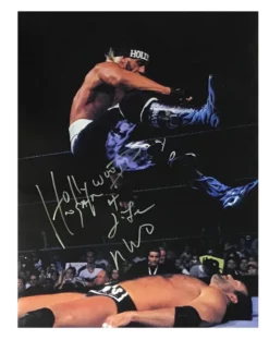 Hogan's Beach Shop AUTOGRAPHED POSTERS Hulk Hogan Signed Leg Drop Scott Hall Poster