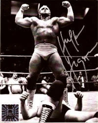 Hogan's Beach Shop Hulk Hogan Signed Nick Bockwinkel Defeat 8x10 Photo AUTOGRAPHED PHOTOS