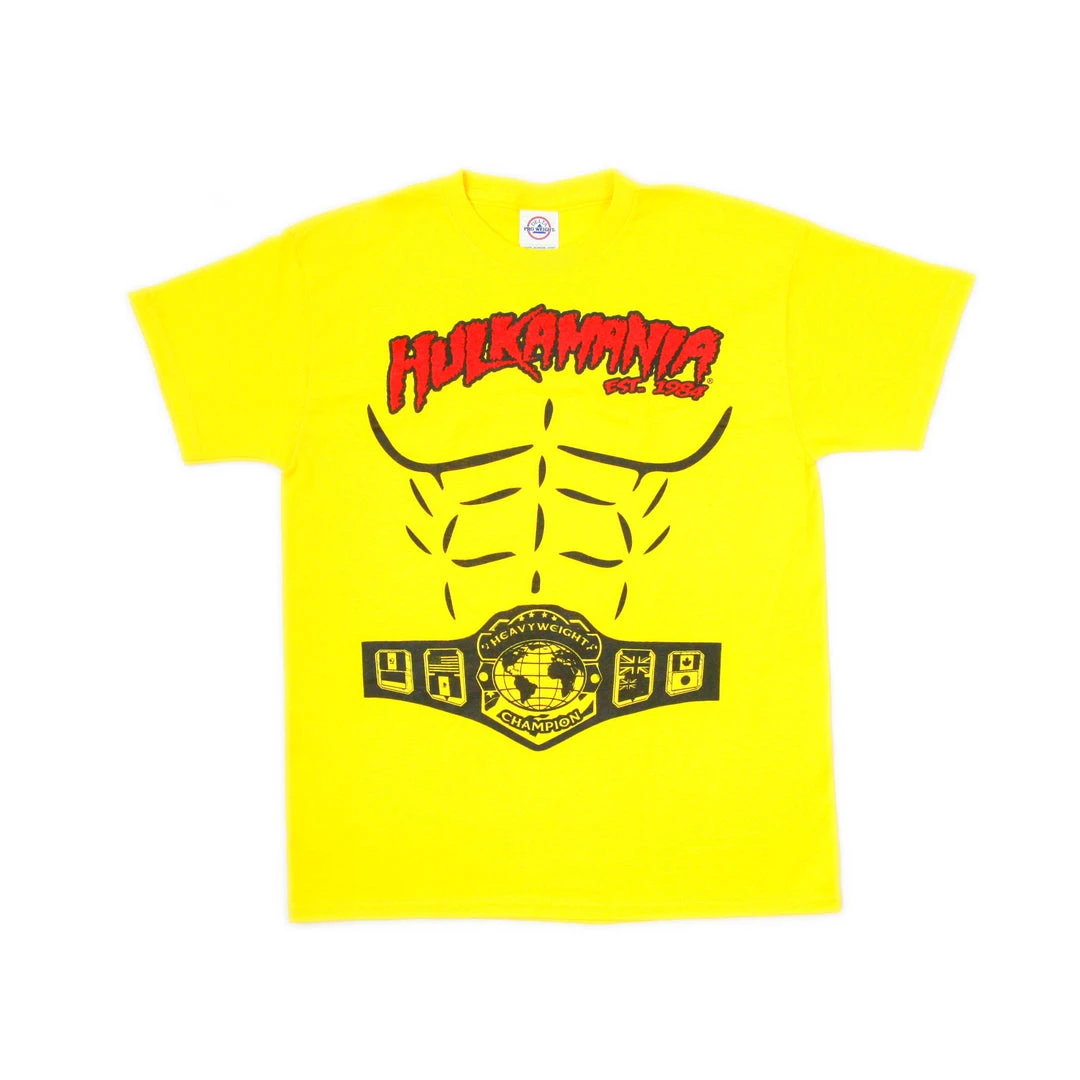 Hogan's Beach Shop Yellow Hulkamania Heavyweight Champion Shirt Kids KID'S 3 Hogan's Beach Shop Yellow Hulkamania Heavyweight Champion Shirt Kids KID'S