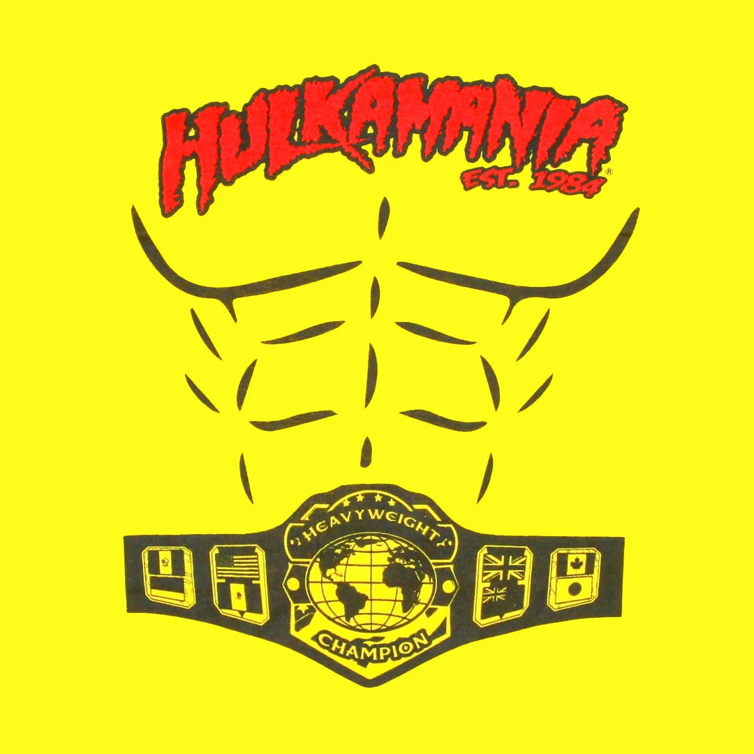 Hogan's Beach Shop Yellow Hulkamania Heavyweight Champion Shirt Kids KID'S 4 Hogan's Beach Shop Yellow Hulkamania Heavyweight Champion Shirt Kids KID'S