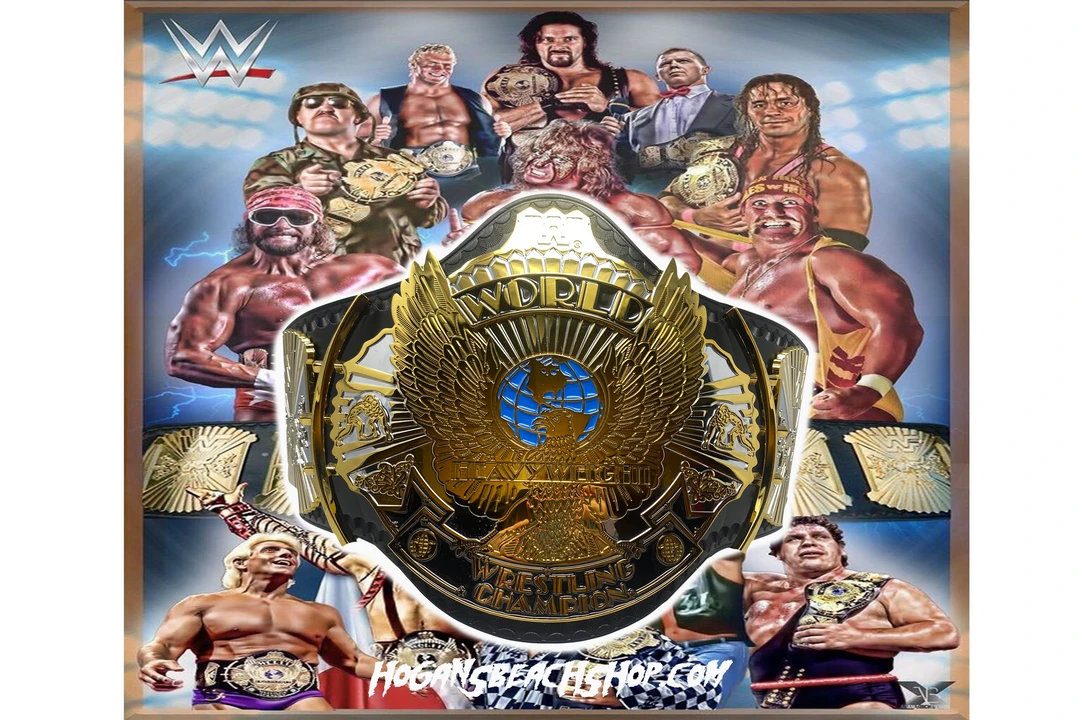 Hogan's Beach Shop AUTOGRAPHED TITLE BELTS WWE Winged Eagle Dual Plated Championship Replica Title Signed 3 Hogan's Beach Shop AUTOGRAPHED TITLE BELTS WWE Winged Eagle Dual Plated Championship Replica Title Signed
