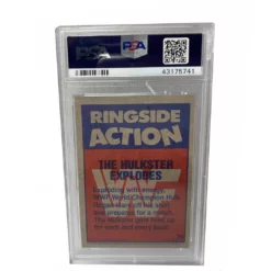 Hogan's Beach Shop TRADING CARDS Signed Hulk Hogan The Hulkster Explodes 1987 Topps WWF Wrestling Card #26 Graded PSA 8