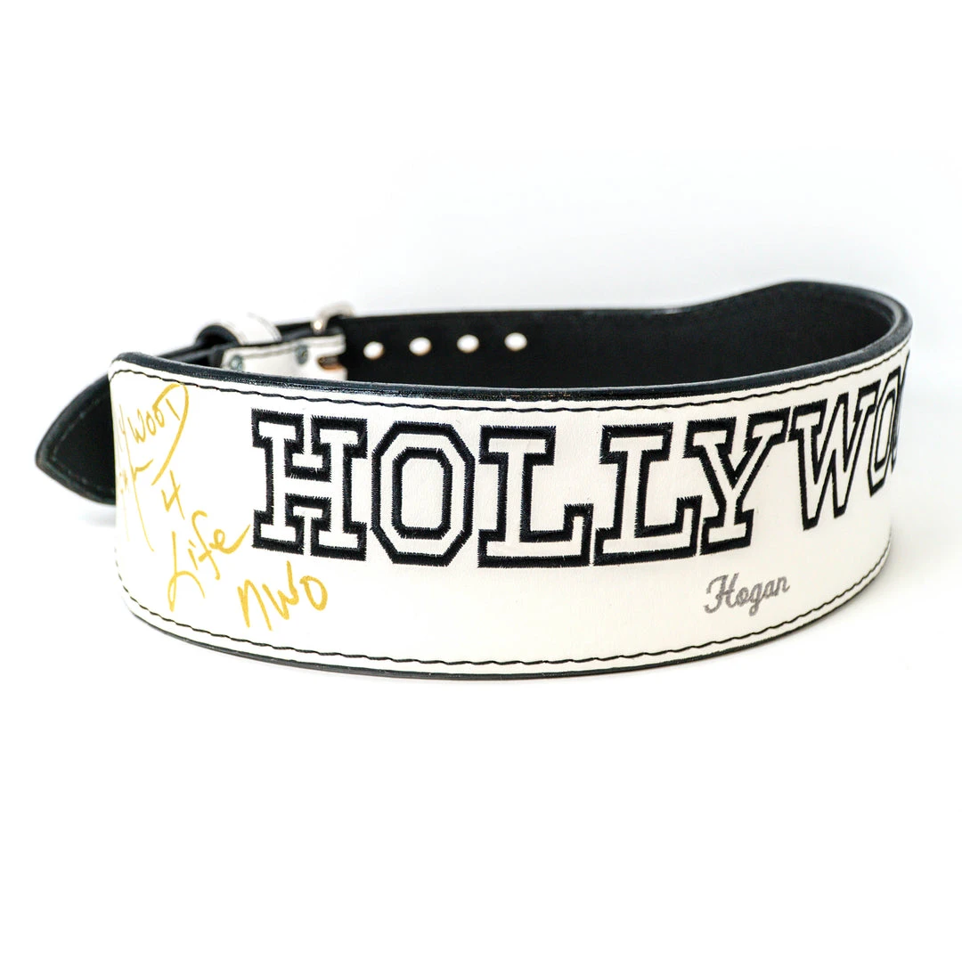Hogan's Beach Shop Hulk Hogan Signed Hollywood Hogan White Weight Belt 4 Hogan's Beach Shop Hulk Hogan Signed Hollywood Hogan White Weight Belt
