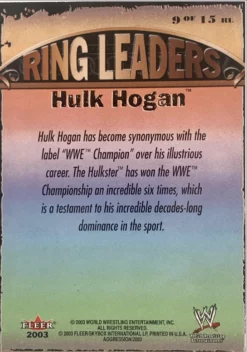 Hogan's Beach Shop TRADING CARDS WWE RING LEADERS “Hulk Hogan” Trading Card Signed 9 Of 15
