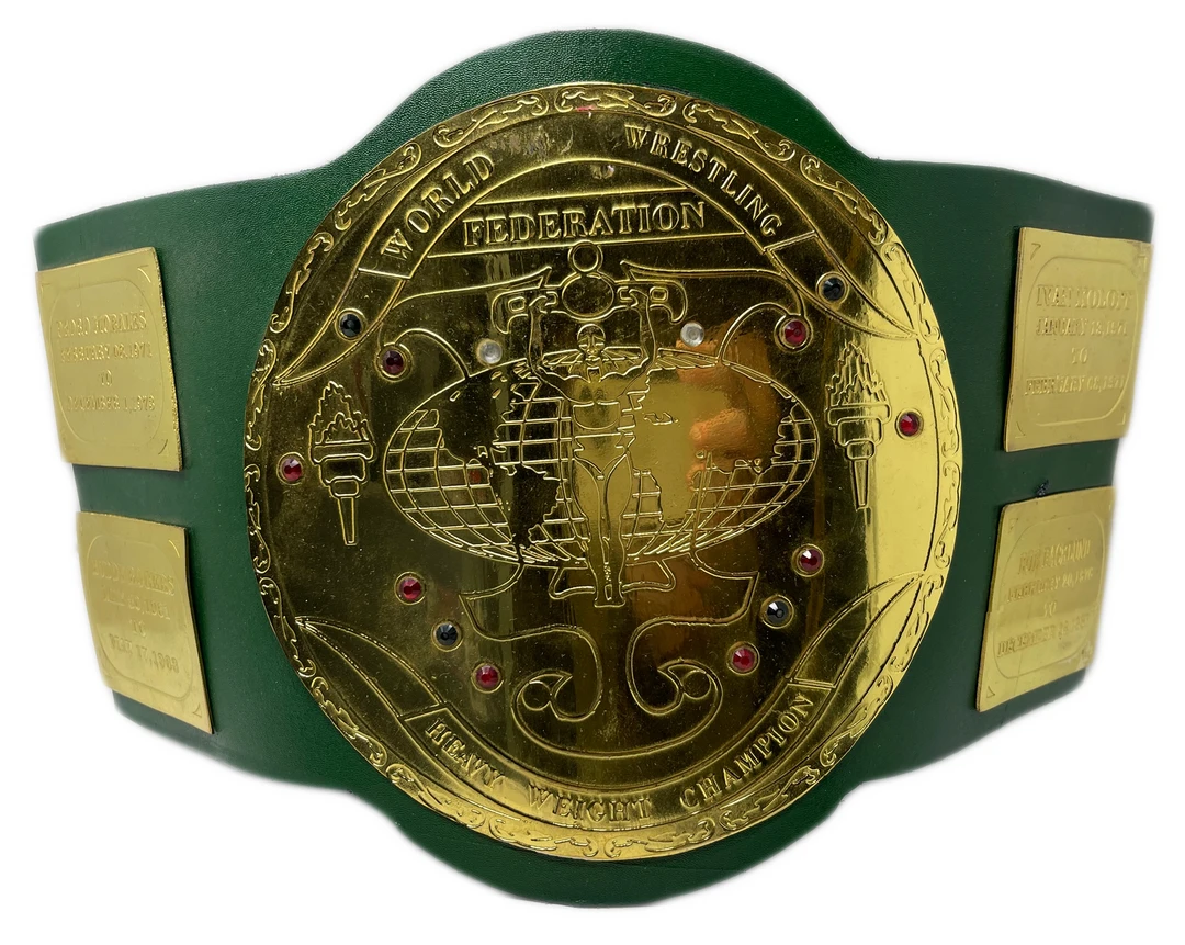 Hogan's Beach Shop AUTOGRAPHED TITLE BELTS WWF Big Green Heavyweight Champion Belt Signed 3 Hogan's Beach Shop AUTOGRAPHED TITLE BELTS WWF Big Green Heavyweight Champion Belt Signed